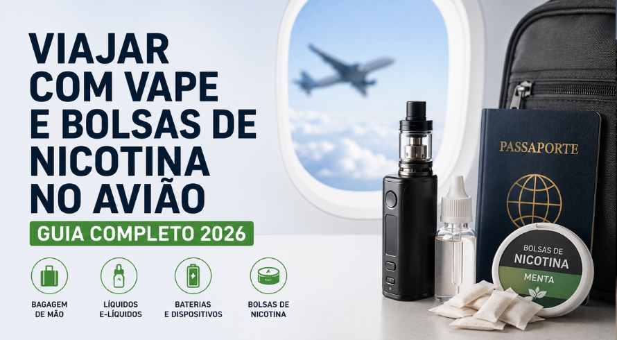 Viajar com vape e bolsas de nicotina no avião