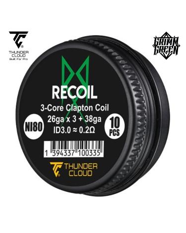 3-Core Clapton Coils Ni80 0.2Ω (10pcs) - Thunder Cloud x Grimm Green