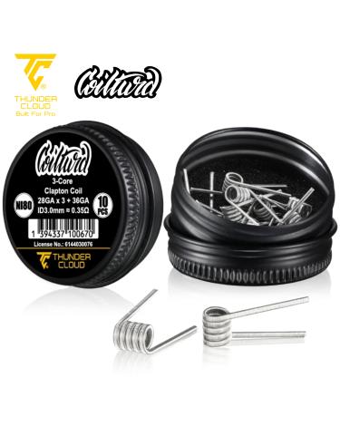 3-Core Clapton Coils Ni80 0.35Ω (10pcs) Thunder Cloud x Coilturd
