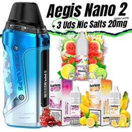 Aegis Nano 2 (OCEAN BLUE) Geekvape + 3 uds Nic Salts 10ml 20mg