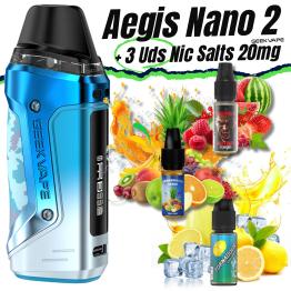 Aegis Nano 2 (OCEAN BLUE) Geekvape + 3 uds Nic Salts 10ml 20mg