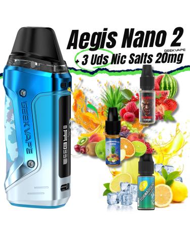 Aegis Nano 2 (OCEAN BLUE) Geekvape + 3 uds Nic Salts 10ml 20mg