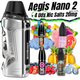 Aegis Nano 2 (POLAR SILVER) Geekvape + 4 uds NicSalts 10ml 20mg