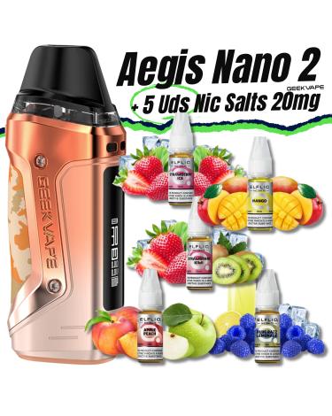 Aegis Nano 2 (SUNSET YELLOW) Geekvape + 5 uds Nic Salts 10ml 20mg