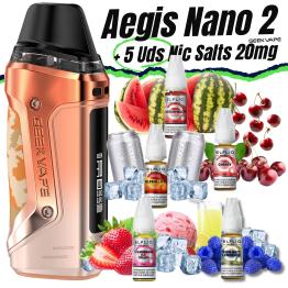 Aegis Nano 2 (SUNSET YELLOW) Geekvape + 5 uds Nic Salts 10ml 20mg