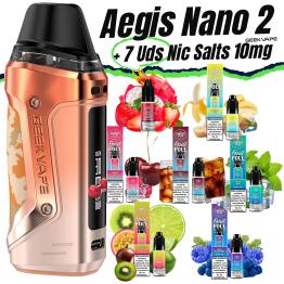 Aegis Nano 2 (SUNSET YELLOW) Geekvape + 7 uds Nic Salts 10ml 10mg