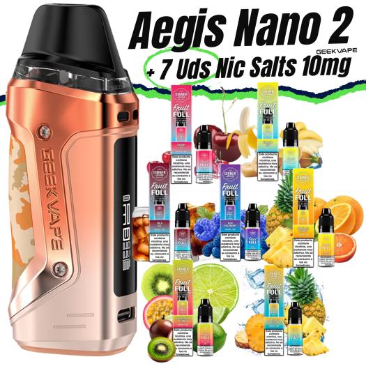 Aegis Nano 2 (SUNSET YELLOW) Geekvape + 7 uds Nic Salts 10ml 10mg