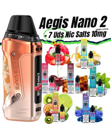 Aegis Nano 2 (SUNSET YELLOW) Geekvape + 7 uds Nic Salts 10ml 10mg