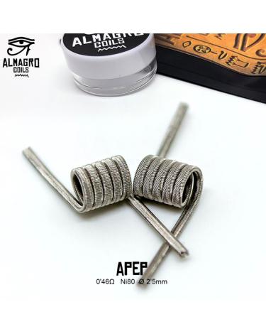 APEP - Single coil 0.42 - 046 ohmns Ni80 guia de 2.5mm 5.5 vueltas ALMAGRO Coils