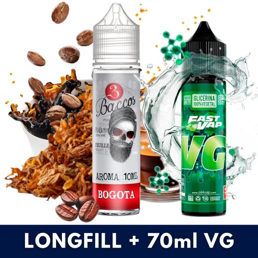 Aroma Bogota 10ml/60 (Longfill) 3 Baccos + VG FAST 70ML Aroma Bogota 10ml/60 (Longfill) 3 Baccos + VG FAST 70ML