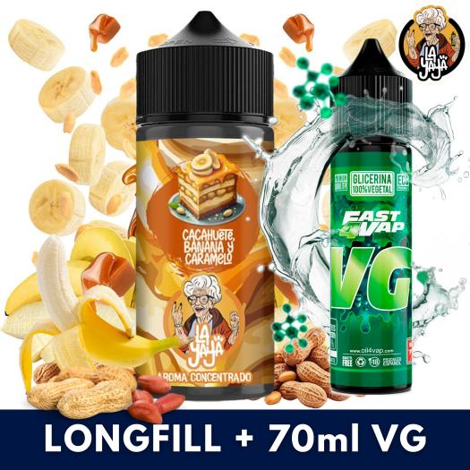 Aroma Cacahuete Banana y Caramelo 30ml/120 (Longfill) La Yaya + VG FAST 70ML Aroma Cacahuete Banana y Caramelo 30ml/120 (Longfill) La Yaya + VG FAST 70ML