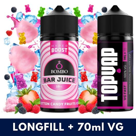Aroma Cotton Candy Fruits Ice 10ml/120 Hyper Boost Bombo + 70ml VG Fast