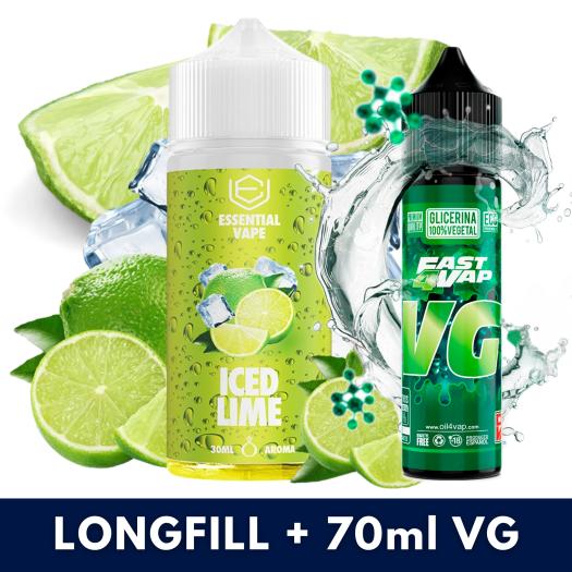 Aroma Iced Lime 30ml/120 (Longfill) Essential Vape + VG FAST 70ML