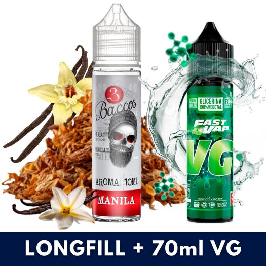 Aroma Manila 10ml/60 (Longfill) 3 Baccos + VG FAST 70ML Aroma Manila 10ml/60 (Longfill) 3 Baccos + VG FAST 70ML