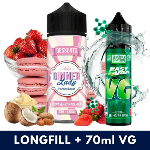 Aroma Strawberry Macaroon 30ml (Longfill) Dinner Lady + VG FAST 70ML