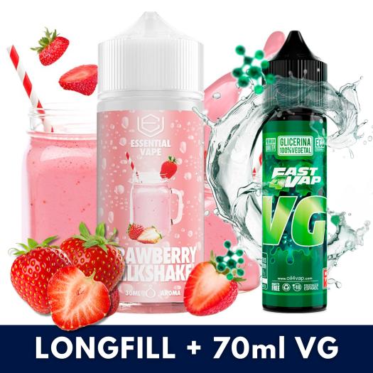Aroma Strawberry Milkshake 30ml/120 (Longfill) Essential Vape + VG FAST 70ML