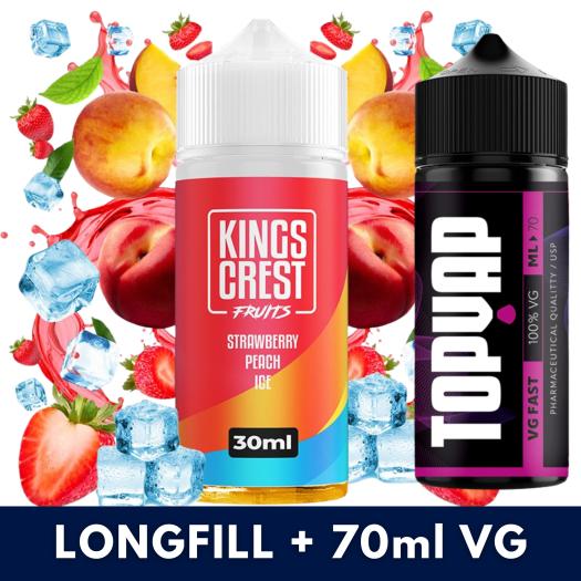 Aroma Strawberry Peach Ice 30ml/120 (Longfill) Kings Crest + 70ml VG Fast