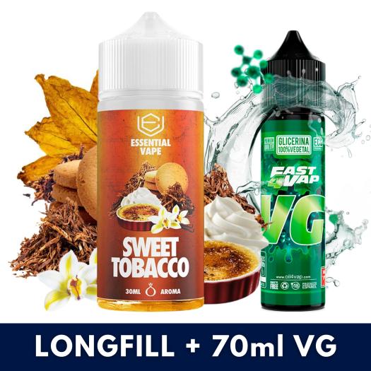 Aroma Sweet Tobacco 30ml/120 (Longfill) Essential Vape + VG FAST 70ML