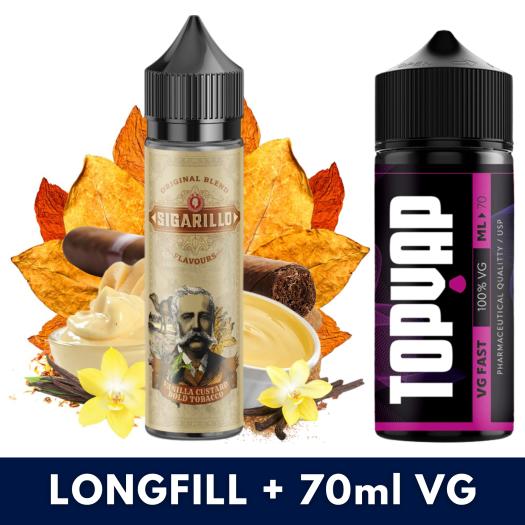Aroma Vanilla Custard Bold Tobacco (VCBT) 9ml/60 (Longfill) Sigarillo + 70ml VG Fast