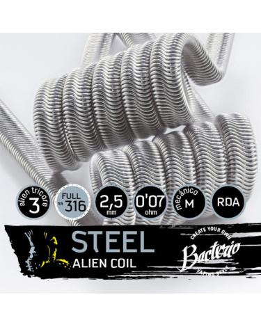 Bacterio Coils Steel Alien Triple Nucleo 0.07 Ohm (Pack 2) - Bacterio Coils