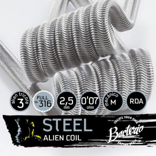 Bacterio Coils Steel Alien Triple Nucleo 0.07 Ohm (Pack 2) - Bacterio Coils