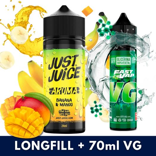 Banana Mango 24ml/120 (Longfill) Just Juice + 70ml VG Fast Banana Mango 24ml/120 (Longfill) Just Juice + 70ml VG Fast