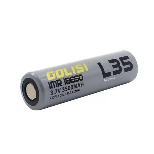 → Bateria 18650 GOLISI ACCUS L35 IMR 18650 3500mAh 3.7V 10A (1 unidade e Pack de 2 unidades) → Bateria 18650 GOLISI ACCUS L35 IMR 18650 3500mAh 3.7V 10A (1 unidade e Pack de 2 unidades)