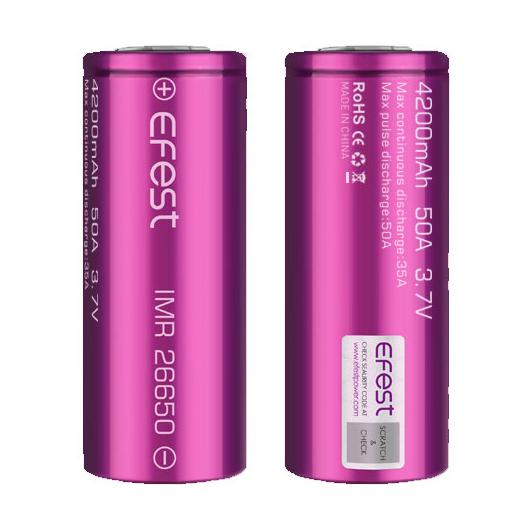 → Batería 26650 EFEST IMR 26650 4200mAh 50A (1ud y Pack de 2uds)