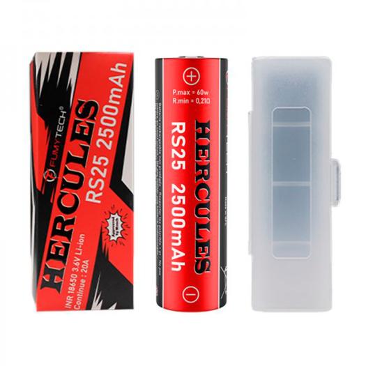 Bateria RS25 18650 2500mAh 20A - Hercules by Fumytech