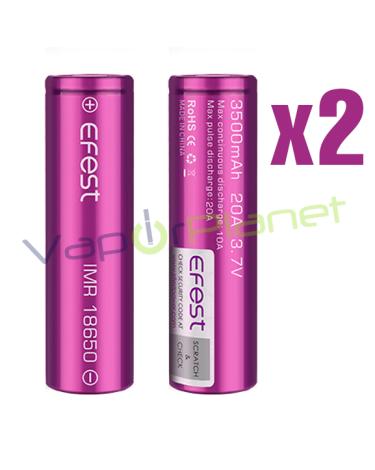 → Bateria EFEST 18650 3500mAh 20A 3,7v (PACK COM 2 UNIDADES)