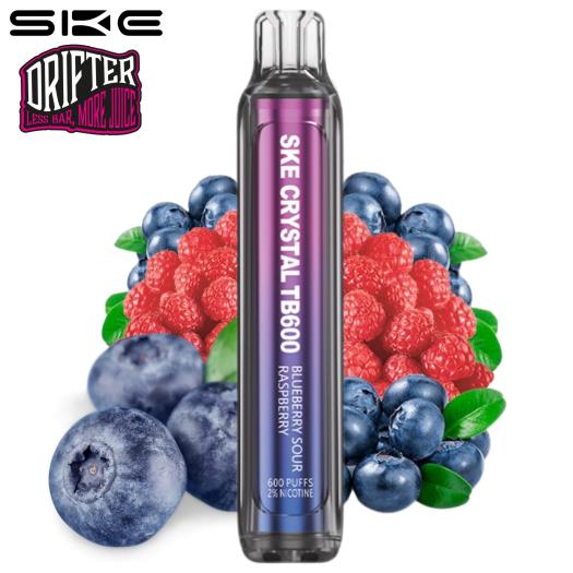 Blue Sour Raspberry SKE x Drifter Crystal TB600 20mg Descartável
