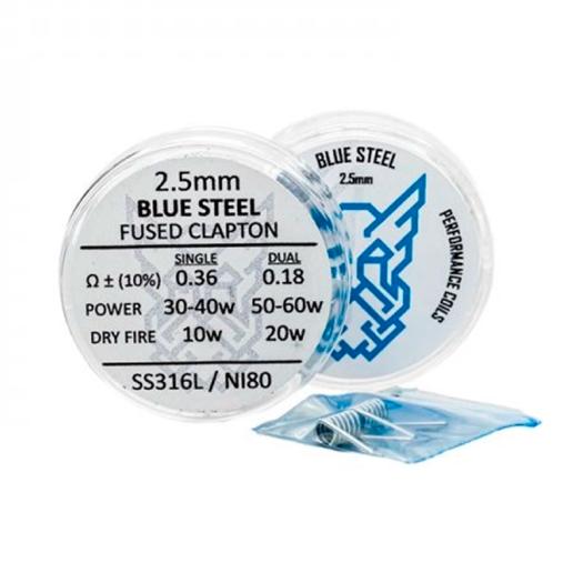 Blue Steel – fused Claptons 28 SS - coils 2.5mm - Bearded Viking Custom