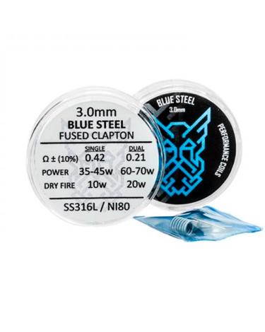 Blue Steel – fused Claptons 28 SS - coils 3.0mm - Bearded Viking Custom