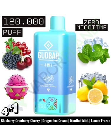 BLUEBERRY CRANBERRY CHERRY Descartável 4in1 | 120.000 Puff | GUDBAR (SEM NICOTINA)