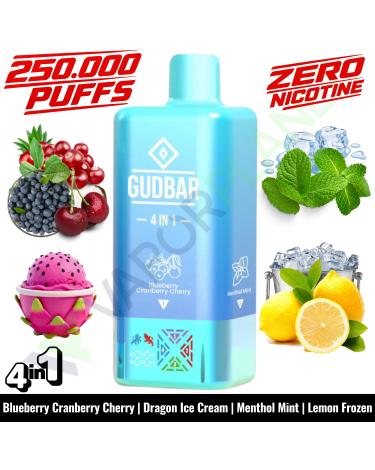 BLUEBERRY CRANBERRY CHERRY Descartável 4in1 | 250.000 Puff | GUDBAR V2 (SEM NICOTINA)
