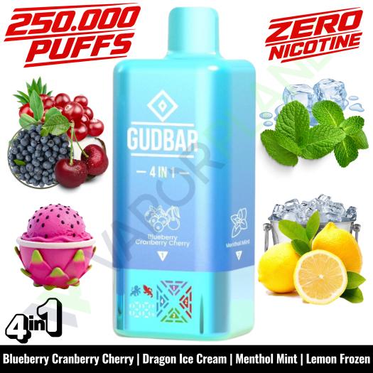 BLUEBERRY CRANBERRY CHERRY Descartável 4in1 | 250.000 Puff | GUDBAR V2 (SEM NICOTINA)