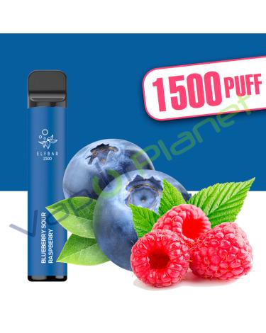 BLUEBERRY SOUR RASPBERRY Elf Bar 1500 4,8ml Pod System - Descartável - SEM NICOTINA