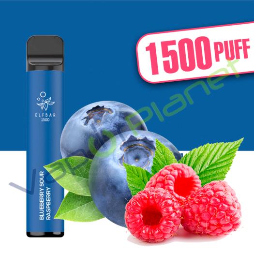 BLUEBERRY SOUR RASPBERRY Elf Bar 1500 4,8ml Pod System - Descartável - SEM NICOTINA