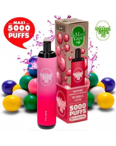 BUBBLE GUM Ma Maxi vape 5000 puffs SEM NICOTINA