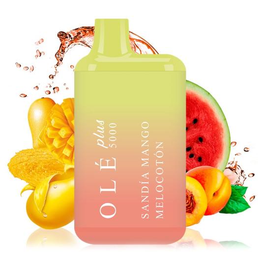 Bud Vape Olé Plus 5000 Desechable SANDIA MANGO MELOCOTON - 5.000 Puff - SEM NICOTINA
