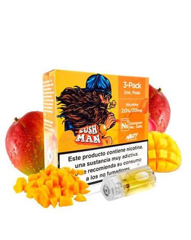 Cartucho Especial de liquido apenas para Pod Aspire Gusto Mini Nasty Juice Cush Man Pod Nic Salt 20mg 2ml (Pack 3)