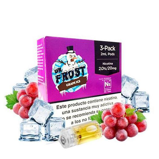 Cartucho líquido especial apenas para Pod Aspire Gusto Mini Dr Frost Grape Ice Pod Nic Salt 20mg 2ml (Pack 3)