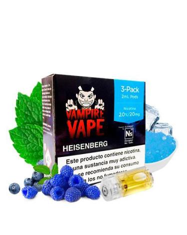 Cartucho líquido especial apenas para Pod Aspire Gusto Mini Vampire Vape Heisenberg Pod Nic Salt 20mg 2ml (Pack 3)