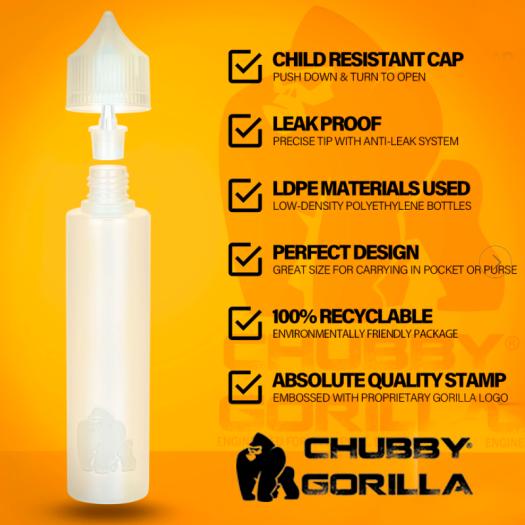Chubby Gorilla LDPE Unicorn Bottles 60ml (Suaves)