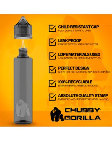 Chubby Gorilla LDPE Unicorn Bottles 60ml (Suaves) [Preto]