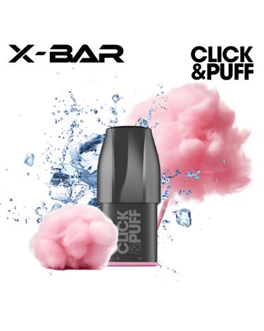 COTTON CANDY Cartucho Click & Puff X-Bar 2ml 20mg 600 Puff (1 unidade)