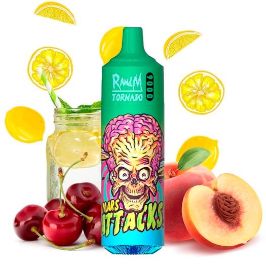 Descartável CHERRY PEACH LEMONADE Tornado 9000 Puff - 600mAh Fumot SEM NICOTINA