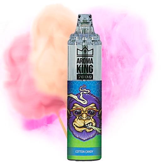 Descartável COTTON CANDY Tornado 7000 Puff SEM NICOTINA - Aroma King