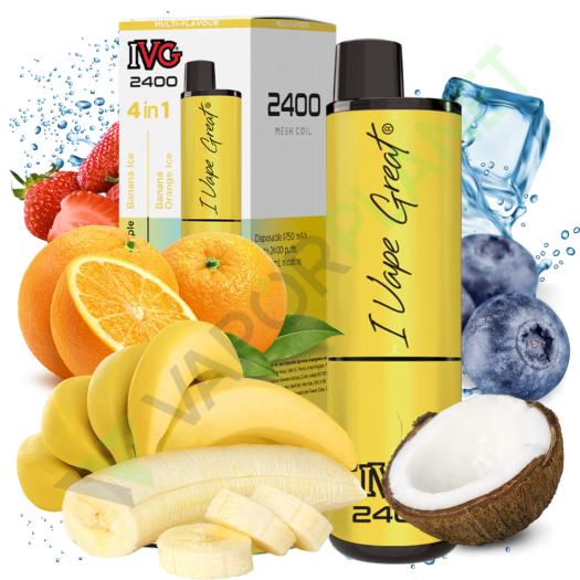 Descartável IVG 2400 Pod Kit BANANA EDITION - 4 IN 1 - 20mg