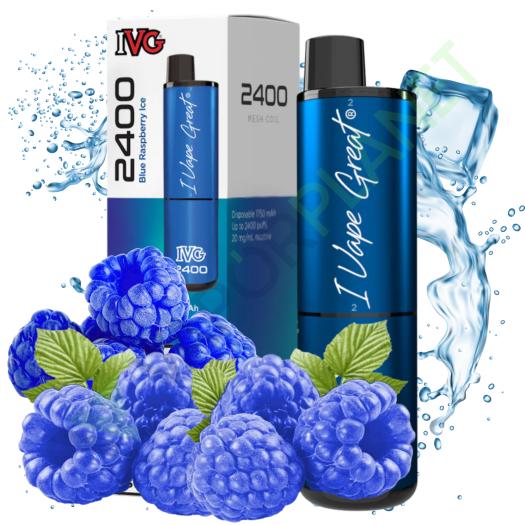 Descartável IVG 2400 Pod Kit BLUE RASPBERRY ICE - 4 IN 1 - 20mg